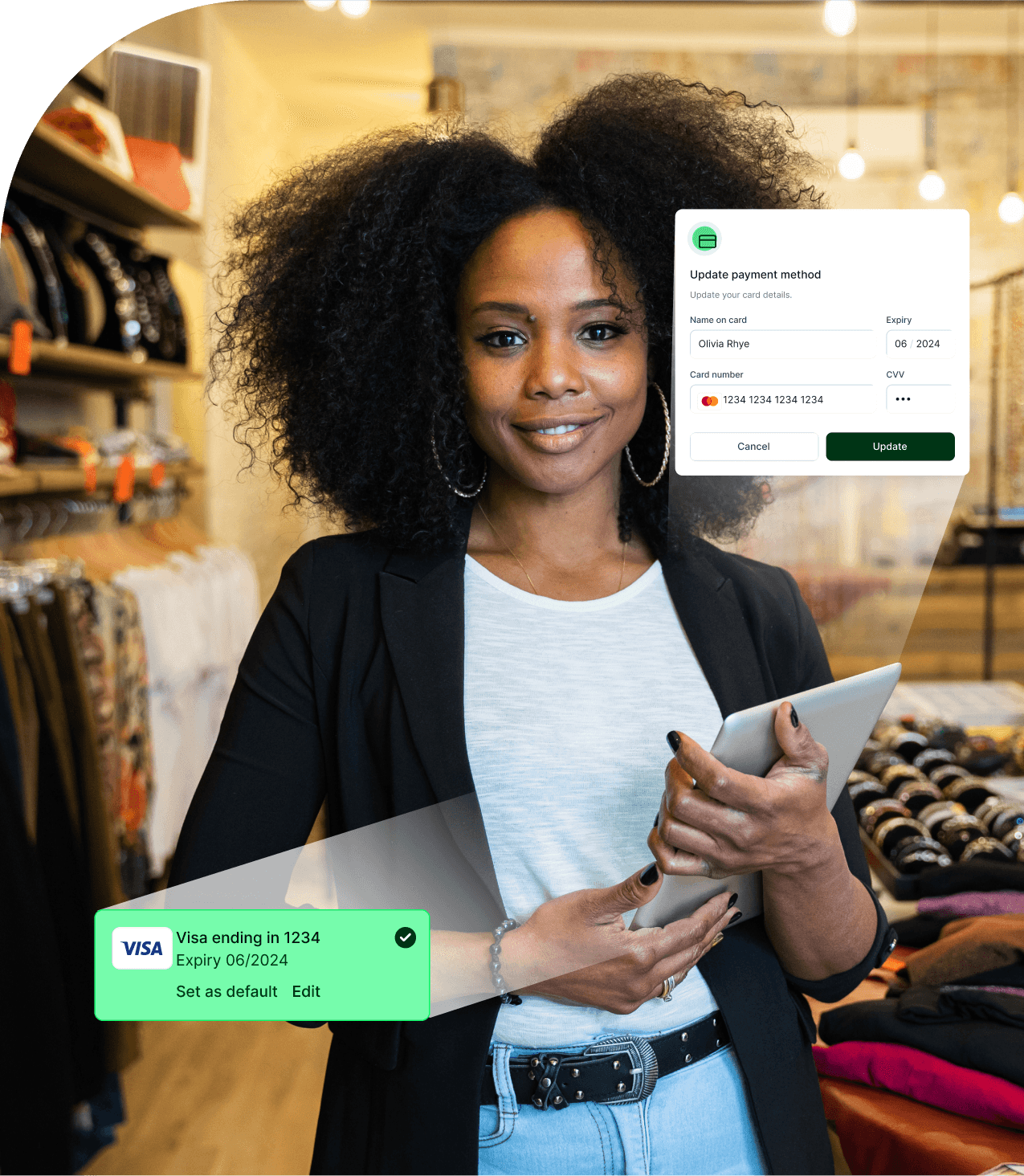 Business owner managing payments with the Belema payment gateway